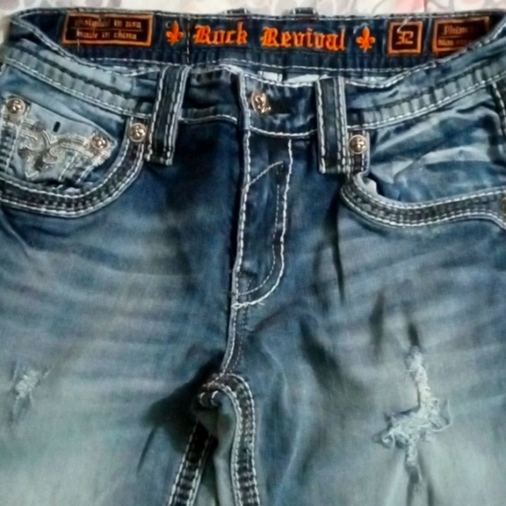 Rock Revival Jeans Mens 32x35 slim straight